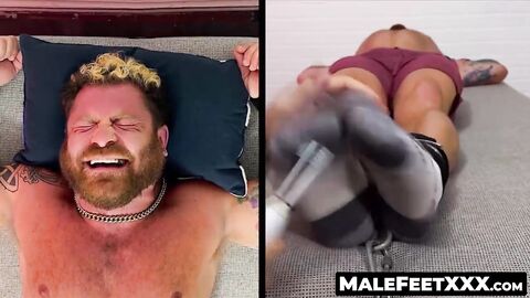 MaleFeetXXX.com - Riley's bondage and endurance in a tickling torment by the master