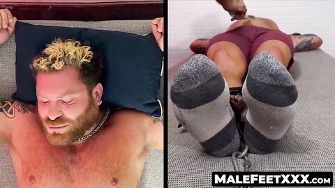 MaleFeetXXX.com - Riley's bondage and endurance in a tickling torment by the master
