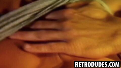 RetroDudes.com - Buffed retro Leigh Erickson wanks his aroused cock eagerly in front