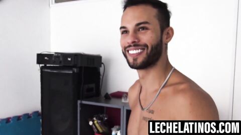 LecheLatinos.com - Abe strokes hard for a cum tasting reward