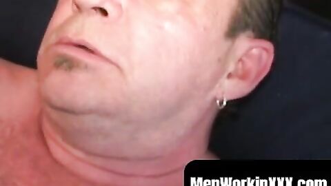 MenWorkinXXX.com - Big belly homo smoking and jerking off before a jizz blast solo