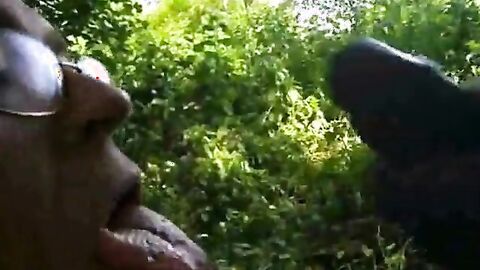 Sucking Black Cock Outdoors