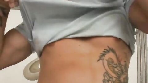 BangBangXXX.com - Inked gay Brazilian with killer abs in a solo jerk-off session