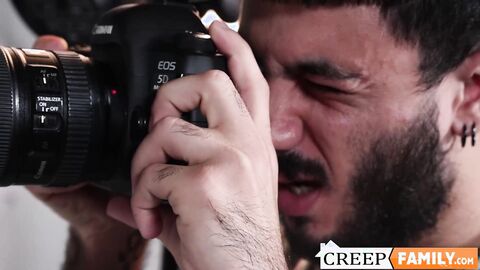 My stepdad Nate Stetson teases me while I was taking photos of him