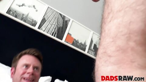 Two young buddies love to share the massive meat of daddy Dakota Stone