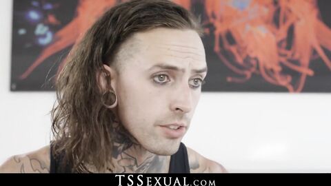 TSSexual.com - Freaky tranny chick is eager to suck a big fuck stick and get fucked h