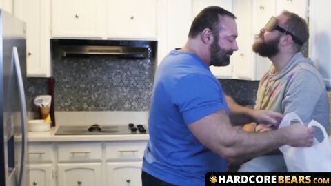 HardcoreBears.com - Hairy daddy teases chubby hunk before hardcore barebacking deeply