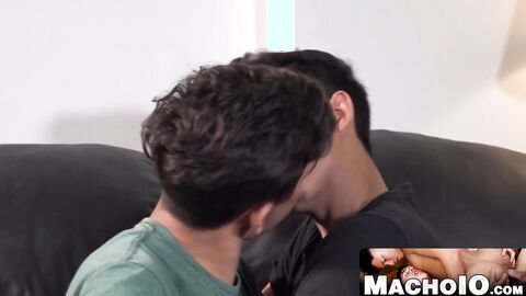 MachoIO.com - Inked twink bare fucked doggy style after riding dick wild