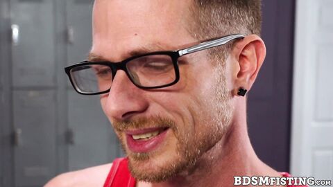 Dominant daddy D Arclyte fist fucks submissive Alex Killian