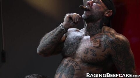 Hung DILF Masculine Jason destroys the asshole of hunk Bruce Jones