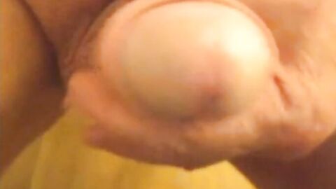 Smooth Grandpa Strokes His Uncut Cock