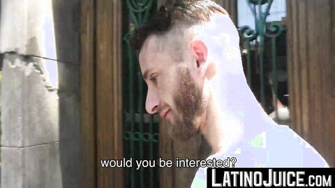 Bearded latino Mauricio gobbles my cock while hes masturbating