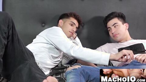 MachoIO.com - Cute Latino twink begs his man to bare drill him deep