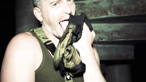 Hardcore dildo riding in the shelter by lovely Axel Abysse