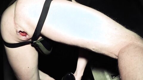 Hardcore dildo riding in the shelter by lovely Axel Abysse