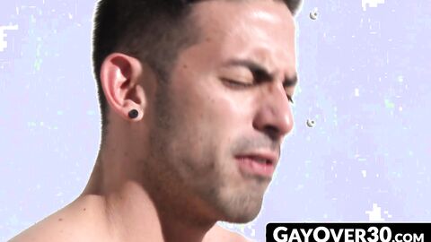 GayOver30.com - Dick sucking jock gets his tight ass hole rammed hard and raw
