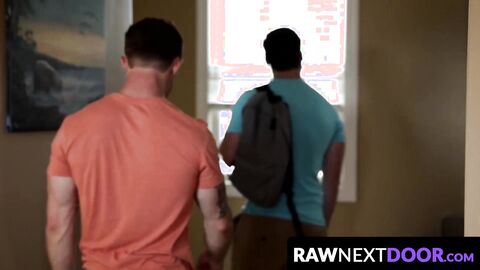 RawNextDoor.com - Bareback threesome with three muscular homosexuals Dante Martin, Ma