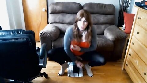 Huge Anal Toy Play for Crossdresser