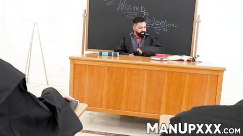 Adrian Hart and Zak Bishop put Dominic Pacifico under a naked spell