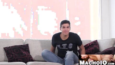 MachoIO.com - Latino twink has his asshole raw fucked after intense interview