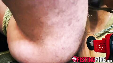 Restraint Donnie Argento had his anal gaped after a hardcore anal drilling by master