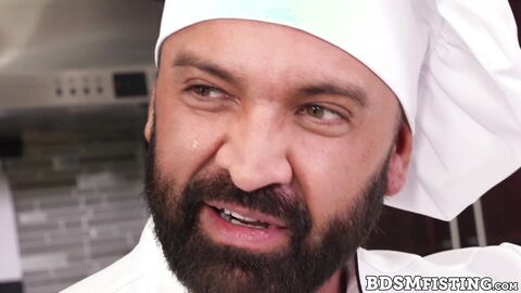 Master chef Dominic Pacifico fists his apprentice Josh Mikael