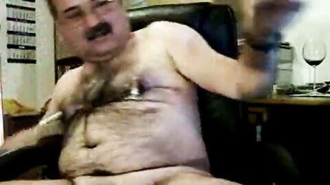 Daddy Bear Strokes His Cock