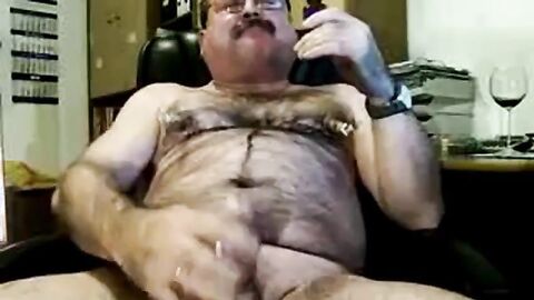 Daddy Bear Strokes His Cock