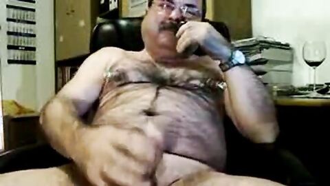 Daddy Bear Strokes His Cock