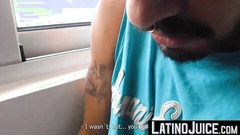 My luscious cum splatters on my body after Alberto Chimal fucks me