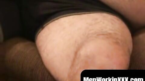 MenWorkinXXX.com - Bearded mature gay sucking dick with intense pleasure solo