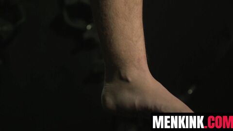 Perv Johnny Hill insanely rams restrained Luke Hudsons juicy throat