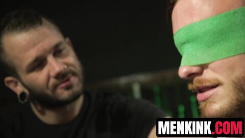 Perv Johnny Hill insanely rams restrained Luke Hudsons juicy throat