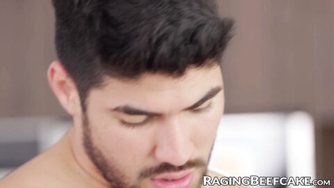 Beefy Beau Butler seduces an adorable jock Gus Torres and breeds him