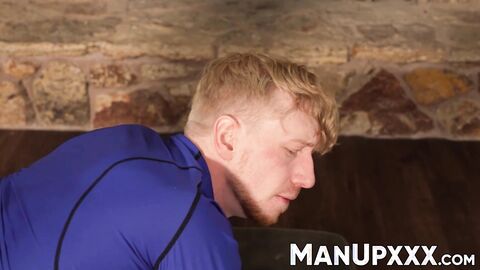 Christian Wilde plows Jesse Stone in post workout stretching