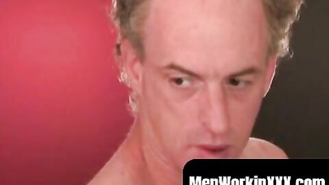 MenWorkinXXX.com - Mature amateur works on his long hard dick until he cums solo