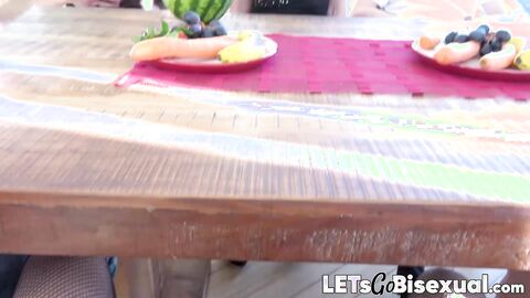 MILF Bianca M and Vincent Red join hot lunch orgy fuck