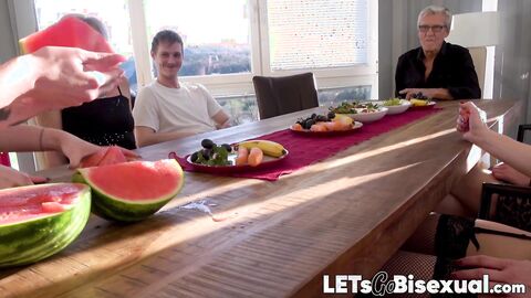 MILF Bianca M and Vincent Red join hot lunch orgy fuck