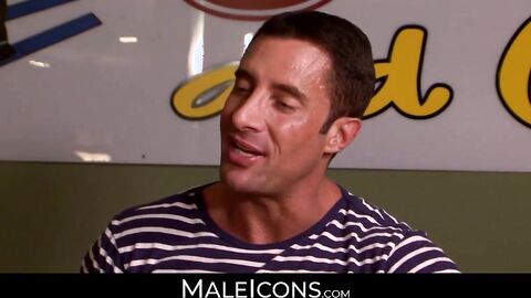 MaleIcons.com - Daddy Nick Capra's skilled mouth pleasuring Ethan Slade's long, swoll