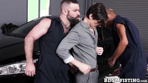 Aiden Ward endures fisting from Wrex Wylde and Wolfie Braden Shaw