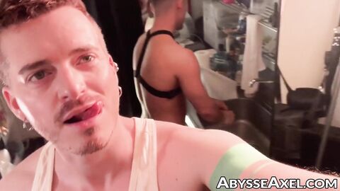 Bottom stud Axel Abysse is soaking wet from Tezros relentless smashes