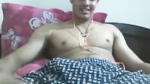 Uncut Indian Hunk Strokes His Big Cock on Webcam