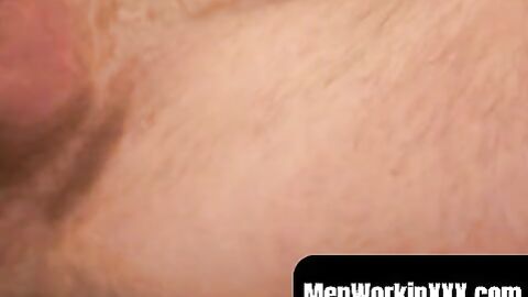 MenWorkinXXX.com - Hairy hunk teasing before jerking off his big cock solo