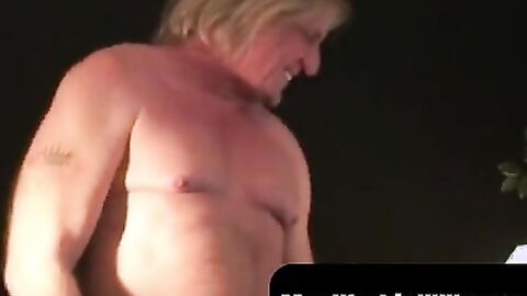 MenWorkinXXX.com - Blond mature stud strokes his dick until a blasting end solo