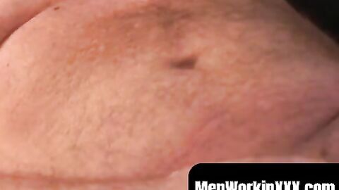 MenWorkinXXX.com - Blond mature stud strokes his dick until a blasting end solo