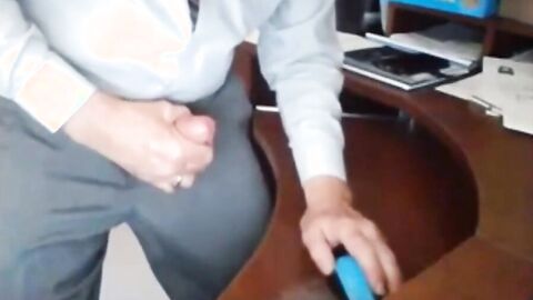 Mature Daddy Suits Up and Strokes It