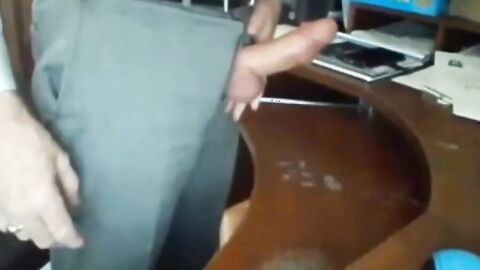 Mature Daddy Suits Up and Strokes It