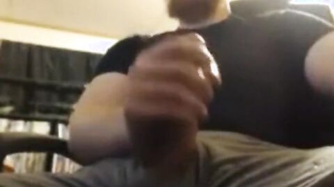 Muscular Ginger Daddy Strokes His Big Cock