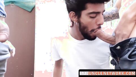 SayUncleNetwork.com - Straight jock's raw bareback fucking in a passionate threesome