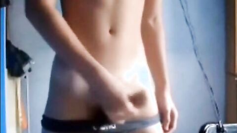Tasty Amateur Twink's Striptease and Masturbation